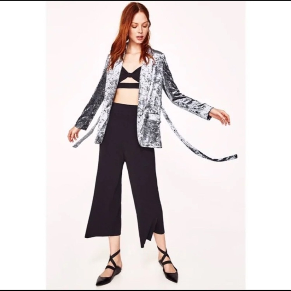 Zara - Suede Blue/Gray Blazer